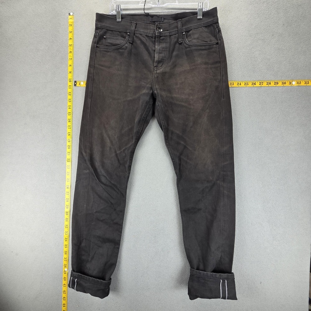 Brand Jeans Mens Black Selvedge Tight UB455 12.5 oz Fits 33x32